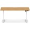 Air 1600mm Scalloped Edge Height Adjustable Desk, White Leg, Oak