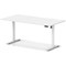 Air 1600mm Scalloped Edge Height Adjustable Desk, White Leg, White