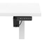 Air 1600mm Scalloped Edge Height Adjustable Desk, White Leg, White