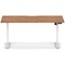 Air 1600mm Scalloped Edge Height Adjustable Desk, White Leg, Walnut