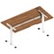 Air 1600mm Scalloped Edge Height Adjustable Desk, White Leg, Walnut
