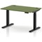 Air 1200mm Height Adjustable Desk, Black Leg, Moss Green