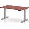 Air 1400mm Height Adjustable Desk, Silver Leg, Brick Red
