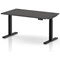 Air 1400mm Height Adjustable Desk, Black Leg, Carbon Grey