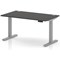 Air 1400mm Height Adjustable Desk, Silver Leg, Carbon Grey