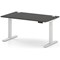 Air 1400mm Height Adjustable Desk, White Leg, Carbon Grey