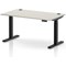 Air 1400mm Height Adjustable Desk, Black Leg, Dove Grey