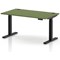 Air 1400mm Height Adjustable Desk, Black Leg, Moss Green