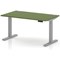 Air 1400mm Height Adjustable Desk, Silver Leg, Moss Green