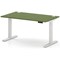 Air 1400mm Height Adjustable Desk, White Leg, Moss Green
