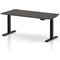 Air 1600mm Height Adjustable Desk, Black Leg, Carbon Grey