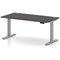 Air 1600mm Height Adjustable Desk, Silver Leg, Carbon Grey