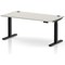 Air 1600mm Height Adjustable Desk, Black Leg, Dove Grey