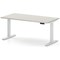 Air 1600mm Height Adjustable Desk, White Leg, Dove Grey
