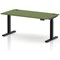 Air 1600mm Height Adjustable Desk, Black Leg, Moss Green