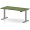 Air 1600mm Height Adjustable Desk, Silver Leg, Moss Green
