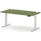 Air 1600mm Height Adjustable Desk, White Leg, Moss Green