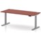 Air 1800mm Height Adjustable Desk, Silver Leg, Brick Red