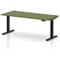 Air 1800mm Height Adjustable Desk, Black Leg, Moss Green