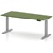 Air 1800mm Height Adjustable Desk, Silver Leg, Moss Green