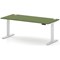 Air 1800mm Height Adjustable Desk, White Leg, Moss Green