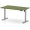 Air Lite 1400mm Height Adjustable Desk, Silver Leg, Moss Green