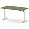 Air Lite 1400mm Height Adjustable Desk, White Leg, Moss Green