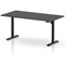 Air Lite 1600mm Height Adjustable Desk, Black Leg, Carbon Grey