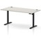 Air Lite 1600mm Height Adjustable Desk, Black Leg, Dove Grey