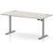 Air Lite 1600mm Height Adjustable Desk, Silver Leg, Dove Grey