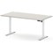 Air Lite 1600mm Height Adjustable Desk, White Leg, Dove Grey