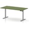 Air Lite 1600mm Height Adjustable Desk, Silver Leg, Moss Green