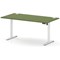 Air Lite 1600mm Height Adjustable Desk, White Leg, Moss Green