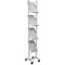 Helit Steel Rolling Mobile Floor Display, 4xA4 Portrait, Grey