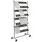 Helit Steel Rolling Mobile Floor Display, 12 x A4 Portrait, Grey