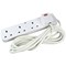CED Surge Protected Power Extension Lead, 4 Sockets, 2m Lead, White CED Surge Protected Power Extension Lead, 4 Sockets, 2m Lead, White