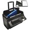 Monolith Leather Look Rolling Pilot Case, Black