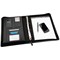 Monolith Zipped Meeting Folder, 275x345mm, Leather-Look, Black