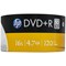 HP DVD+R Writable Blank DVDs, Wrap, 4.7gb/120min Capacity, Pack of 50