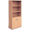 Impulse Extra Tall Half Cupboard and Half Bookcase, 4 Shelves, 2000mm High, Beech