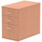 Impulse 3 Drawer Desk High Pedestal, 800mm Deep, Beech