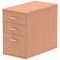 Impulse 3 Drawer Desk High Pedestal, 800mm Deep, Beech