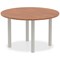 Impulse Circular Table, 1200mm, Walnut, Silver Post Leg