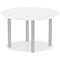 Impulse Circular Table, 1200mm, White, Silver Post Leg