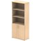Impulse Extra Tall Half Cupboard and Half Bookcase, 4 Shelves, 2000mm High, Maple