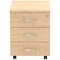 Impulse 3 Drawer Mobile Pedestal, Maple