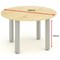 Impulse Circular Table, 1200mm, Maple, Silver Post Leg