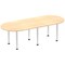 Impulse Boardroom Table, 2400mm, Maple, Silver Post Leg