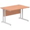 Impulse 1200mm Rectangular Desk, Silver Cantilever Leg, Beech