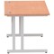 Impulse 1200mm Rectangular Desk, Silver Cantilever Leg, Beech